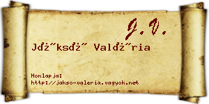 Jáksó Valéria névjegykártya